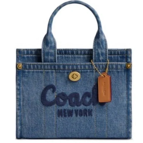 Coach Mini Denim Cargo Tote 20 - Picture 1 of 7